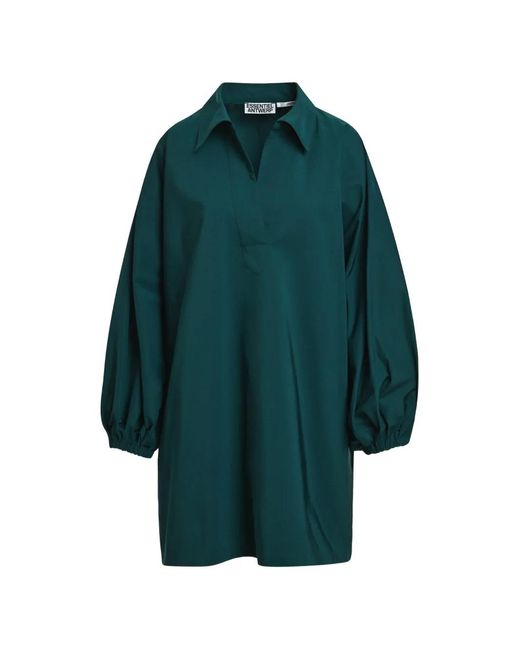 Essentiel Antwerp Green Oversized V-Neck Dress