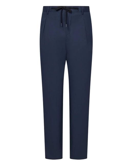 Franzese Collection Blue Stefano De Martino Pleated Drawstring Trousers for men