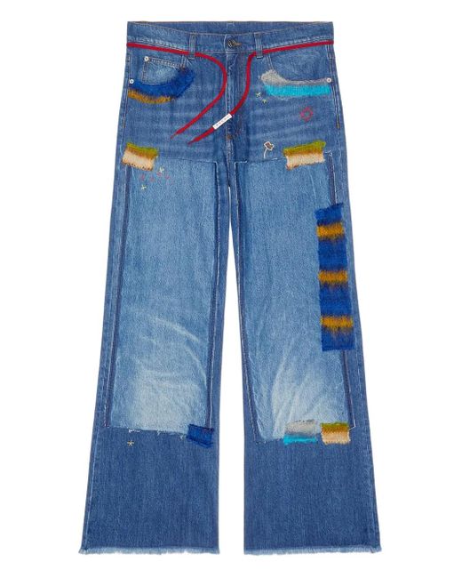 Marni Blue Patchwork Jeans for men