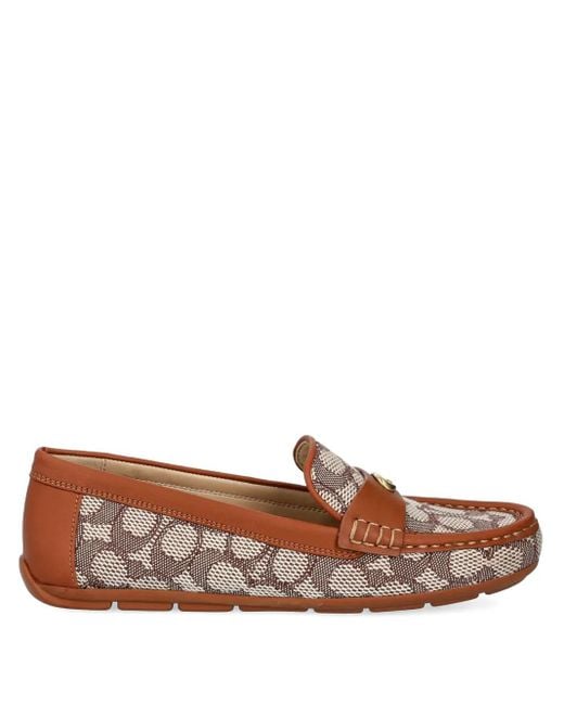 COACH Brown Loafers With Monogram