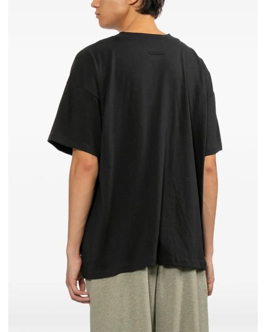 Essentials Black Logo-Patch T-Shirt for men