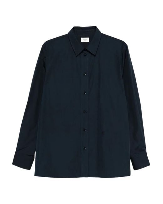 Saint Laurent Blue Cassandre Long-Sleeve Button-Up Shirt for men