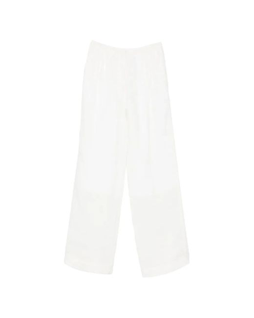 Forte_forte White Elasticated-Waistband Palazzo Pants