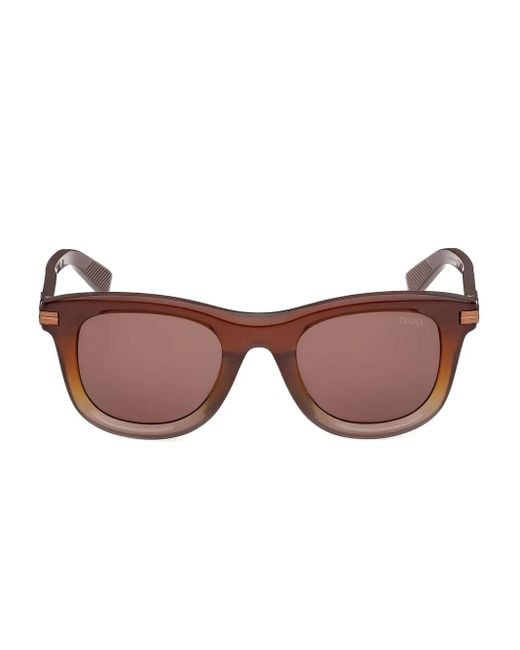Zegna Brown Ez0269 Tinted Sunglasses for men