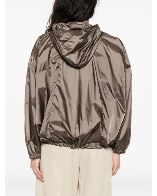 Emporio Armani Brown Hooded Drawstring Jacket