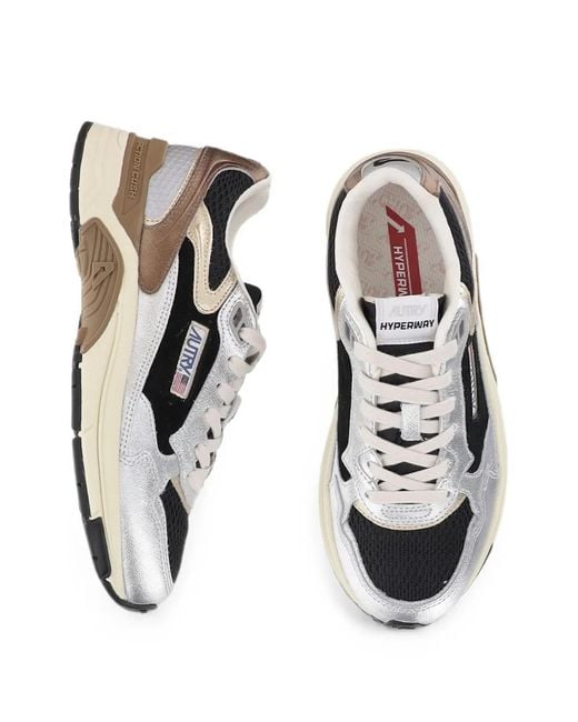 Autry White Hyperway Mesh-Panel Sneakers