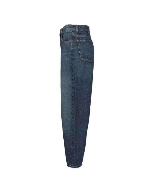 Weekend by Maxmara Blue Logo-Patch Straight Jeans