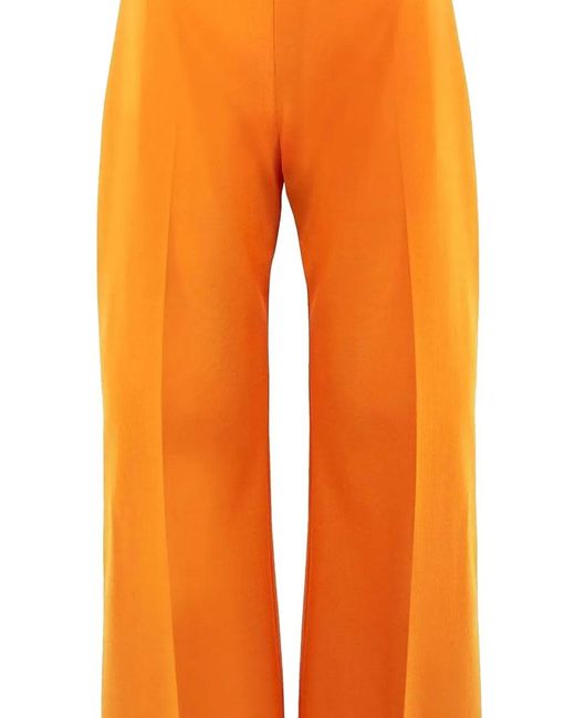 Carolina Herrera Orange Diane Wide-Leg Trousers
