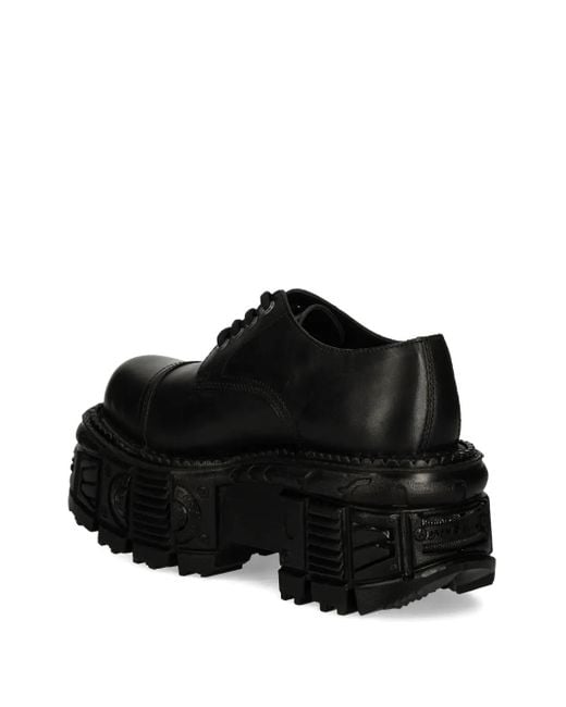 New Rock Black 60Mm Lace-Up Platform Shoes