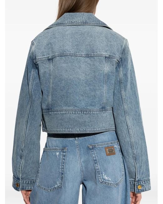 MICHAEL Michael Kors Blue Button Cropped Jacket