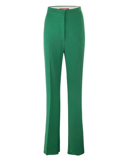 Max Mara Green Tailored Flared Trousers