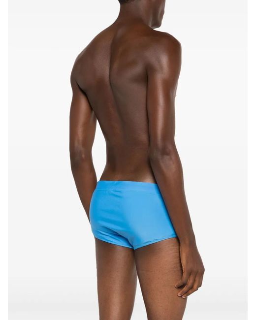 Amir Slama Blue Logo-Plaque Drawstring Swimming Trunks for men