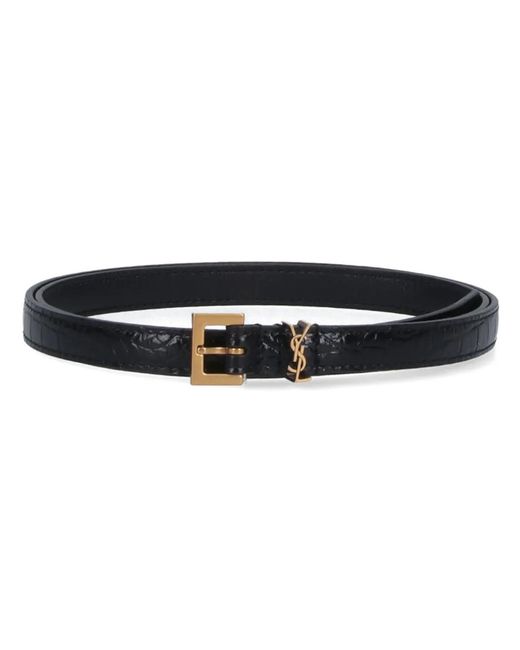 Saint Laurent Black Cassandre Belt