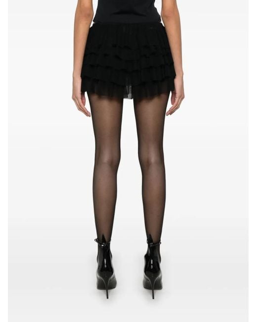 Norma Kamali Black Ruffled Skorts