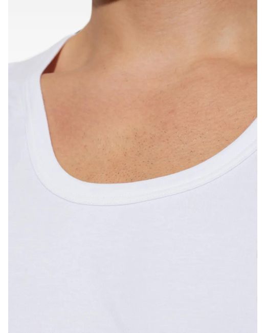 MM6 by Maison Margiela White Scoop-Neck Tank Top for men