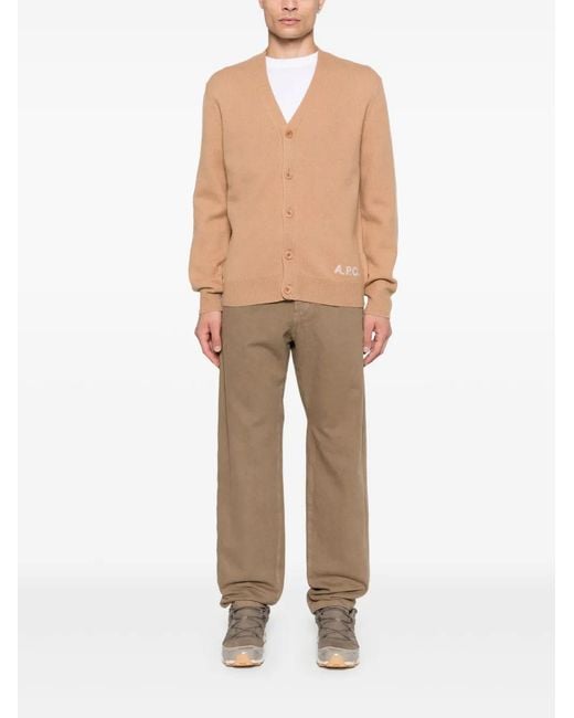 A.P.C. Natural Sweater Camel Virgin Wool for men
