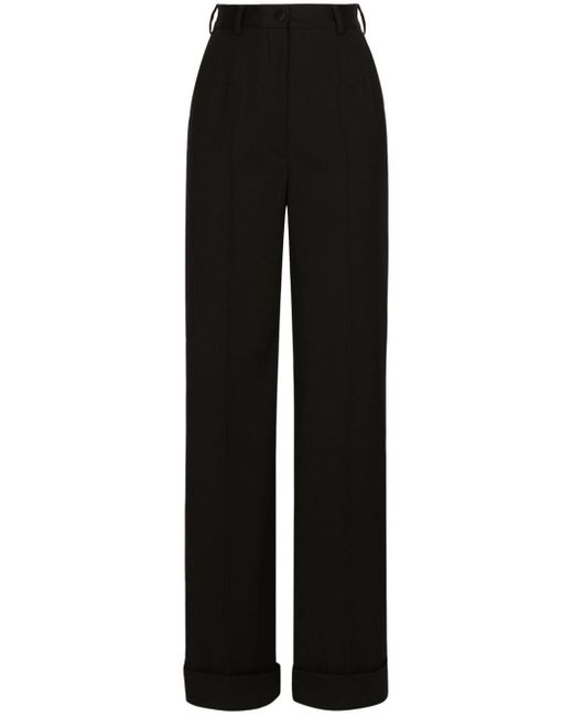 Dolce & Gabbana Black Wide-leg Trousers