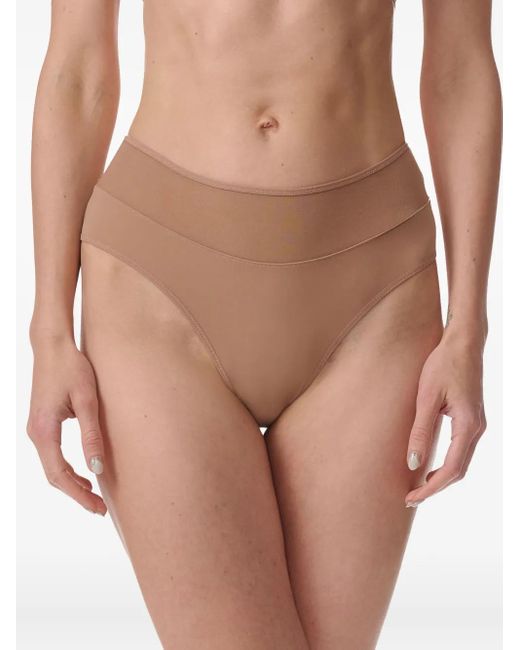 Wolford White Sheer Opaque Briefs