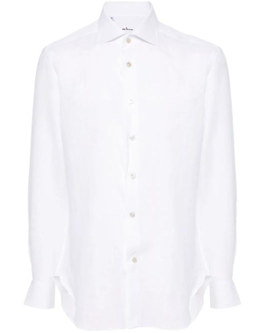 Kiton Popeline-Hemd Aus Leinen in White für Herren
