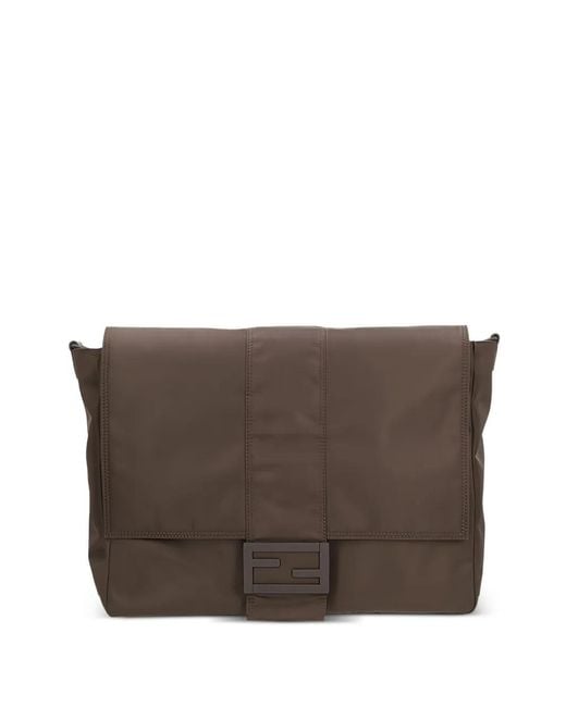 Fendi Brown Baguette Messenger Nylon Bag for men