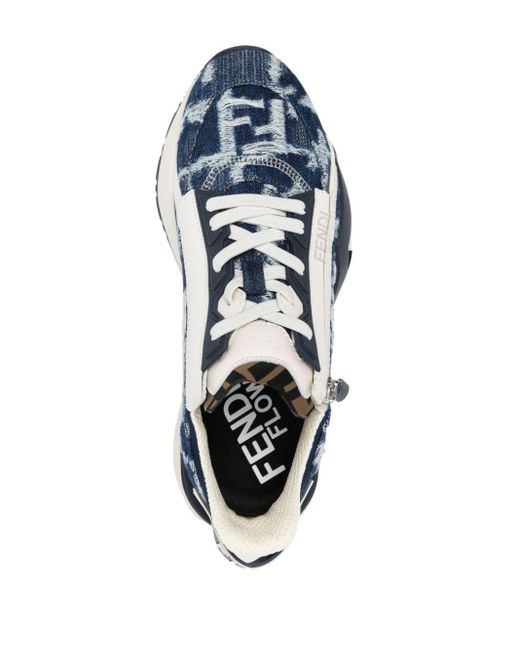 Fendi Blue ' Flow' Sneakers, for men