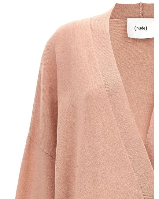 Nude Pink Wool Cardigan