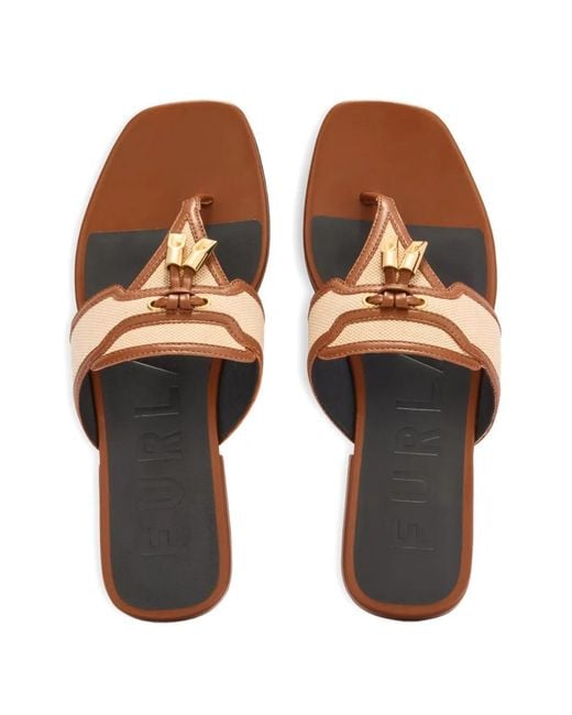 Furla Brown Summer Sandals