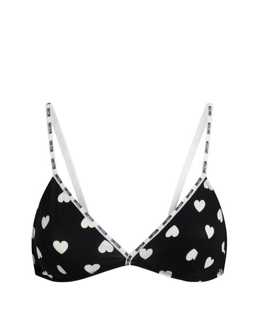 Moschino Black Printed Microfiber Bra