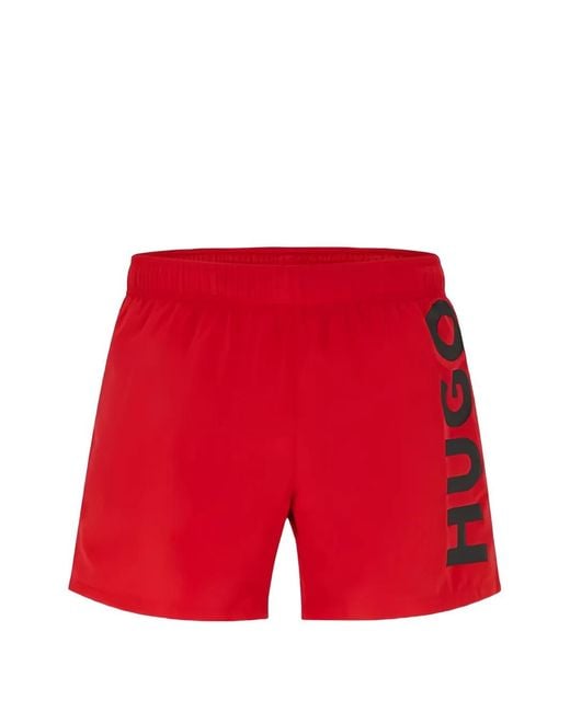 HUGO Red Abas Logo-Detail Swim Shorts for men