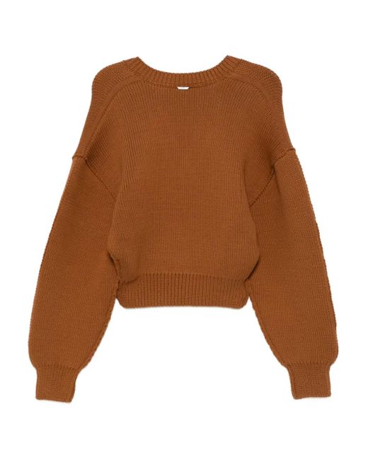 Juun.J Brown V-Neck Jumper