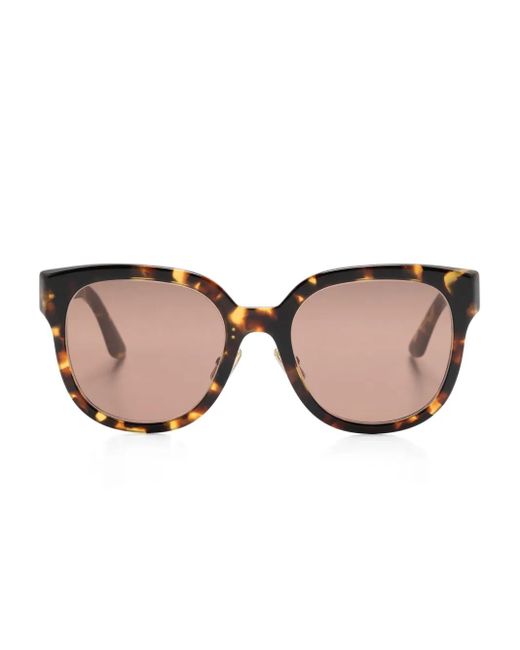 Miu Miu Pink Logo-Lettering Square-Frame Sunglasses