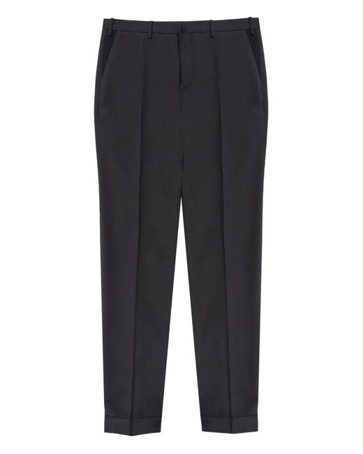 Slowear Black Tapered Wool Trousers for men