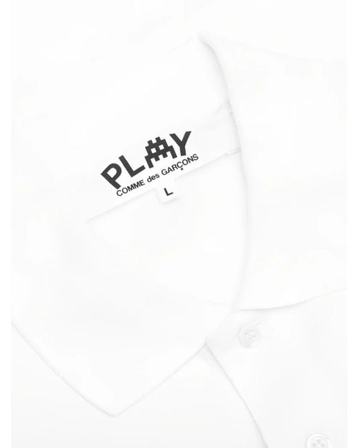 X Invader Polo À Motif Cœur Pixelisé COMME DES GARÇONS PLAY pour homme en coloris White
