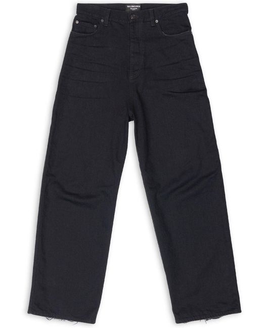 Balenciaga Denim Large Baggy Jeans in Black for Men | Lyst