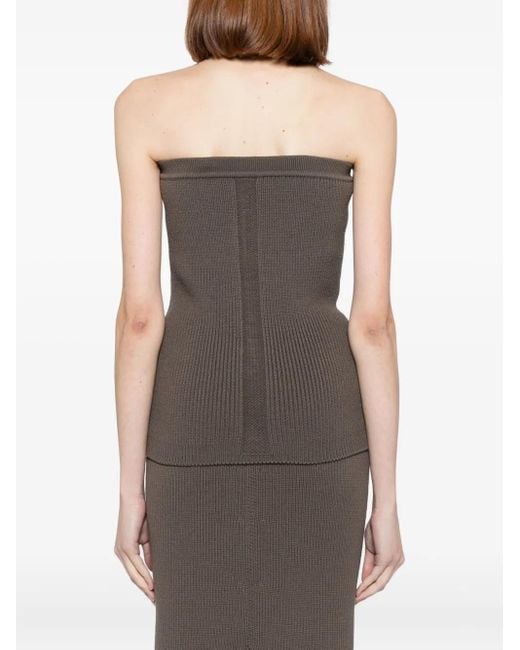 Rick Owens Brown Knitted Tube Top