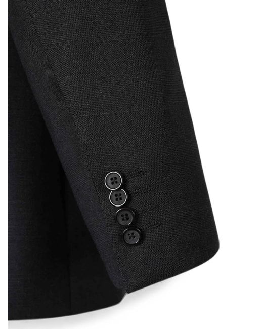 Canali Black Single-Breasted Notched-Lapels Suit for men