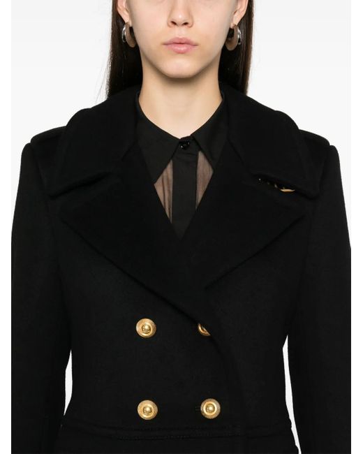 Tom Ford Black Wool Peacoat