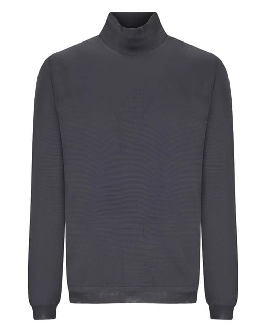 GOES BOTANICAL Blue Ribbed Sweater for men