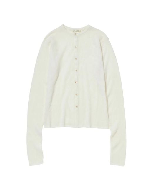 Auralee White Buttoned Cardigan