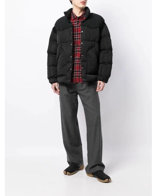 Undercover Black Panelled Puffer Jacket for men