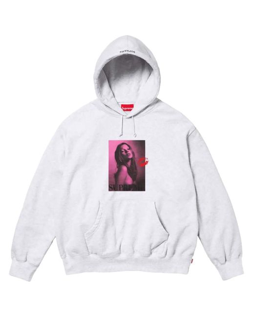 Supreme White Kate Moss Hoodie for men