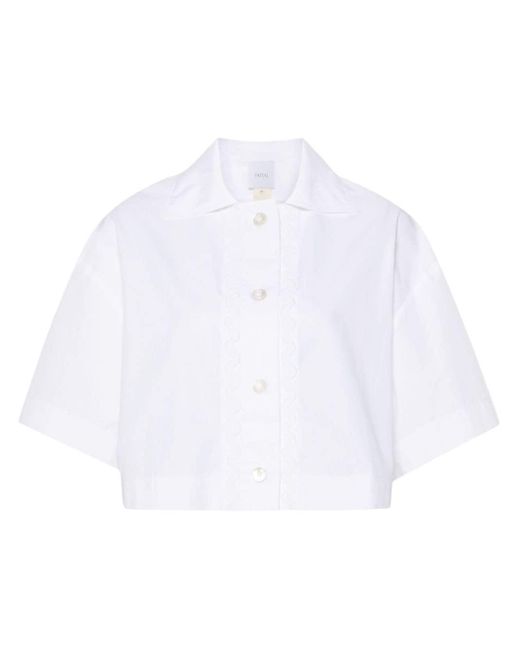 Camisa corta con aplique de ondas Patou de color White