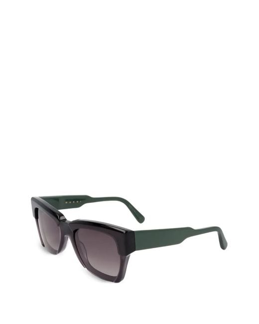 Marni Black Geometric-Frame Sunglasses