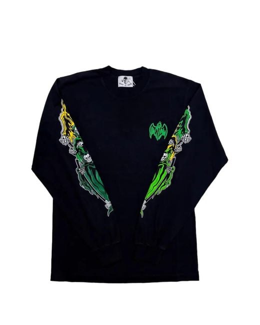 Warren Lotas Blue Three Reapers Long-Sleeve T-Shirt for men