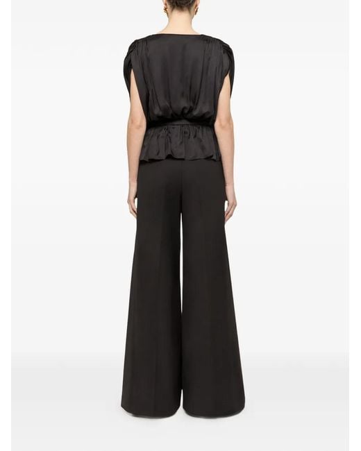 Nissa Black Belted V-Neck Top