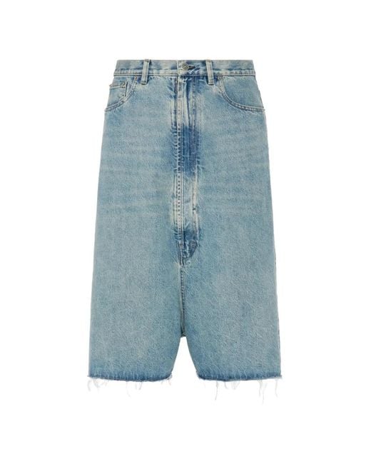 メンズ Maison Margiela ドロップライズ デニムショーツ ブルー | Lyst