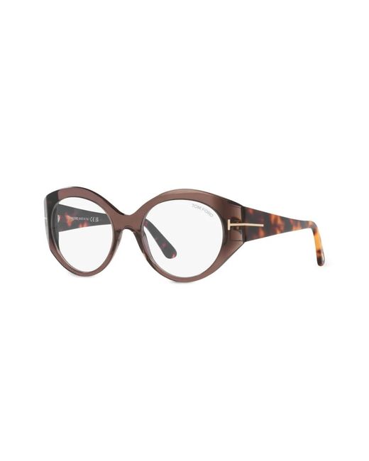 Tom Ford Brown Round-Frame Glasses