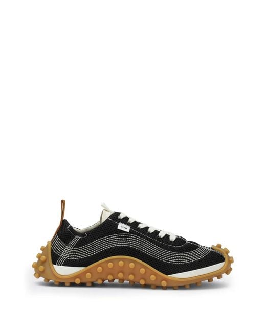 AMI Black Mesh-Knit Sneakers