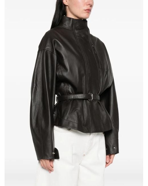 Jacquemus Black The Ciro Belted Leather Jacket