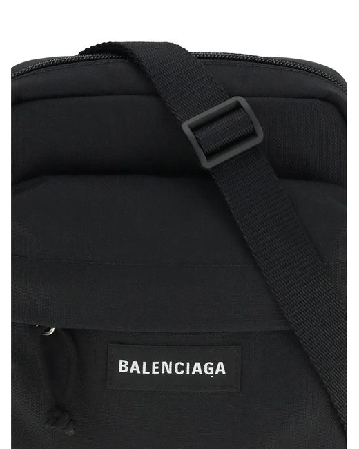 Balenciaga Black Shoulder Bag With Zip Pouch for men
